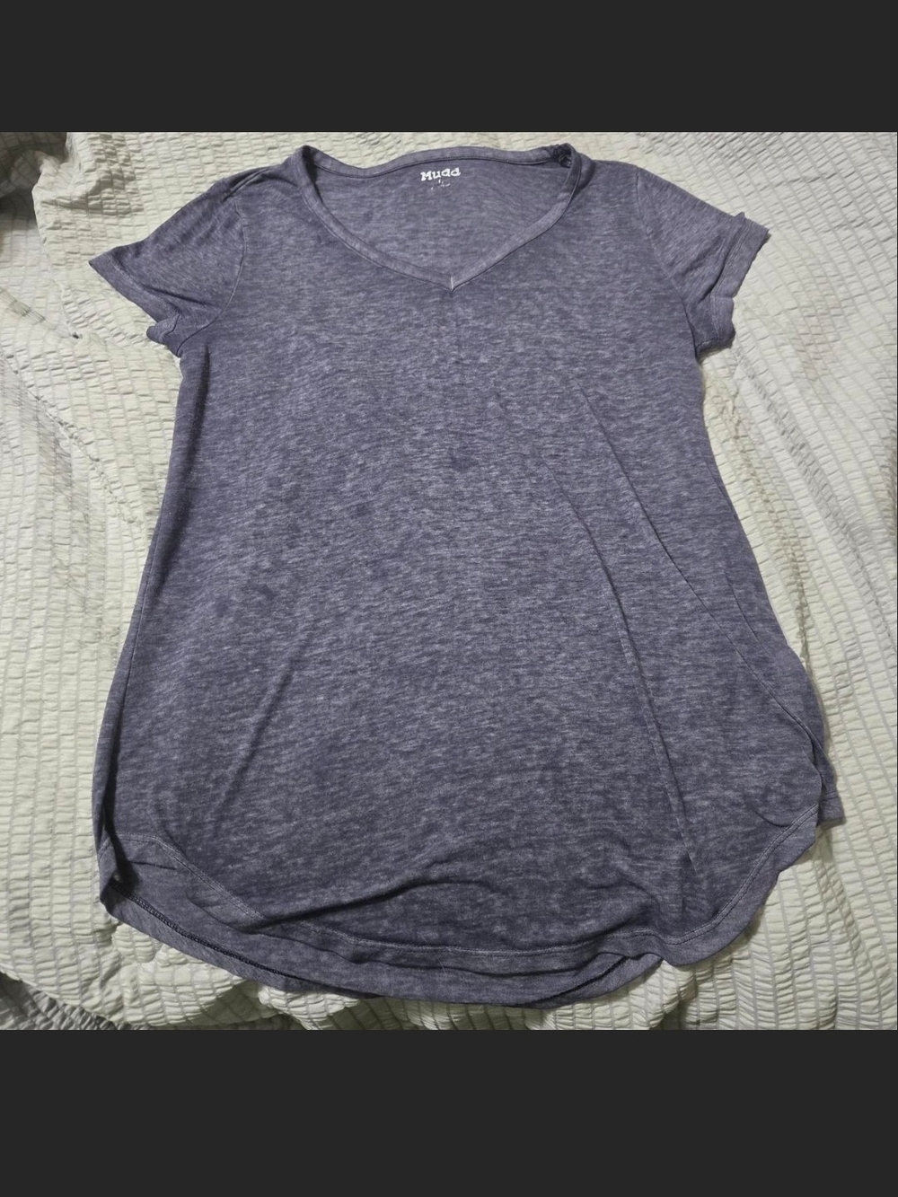 Mudd Purple Short Sleeve V-Neck Tee